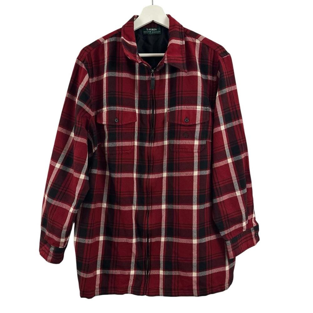 Lauren Ralph Lauren Women’s Wool Plaid Zip Up Jacket Size XL-1X